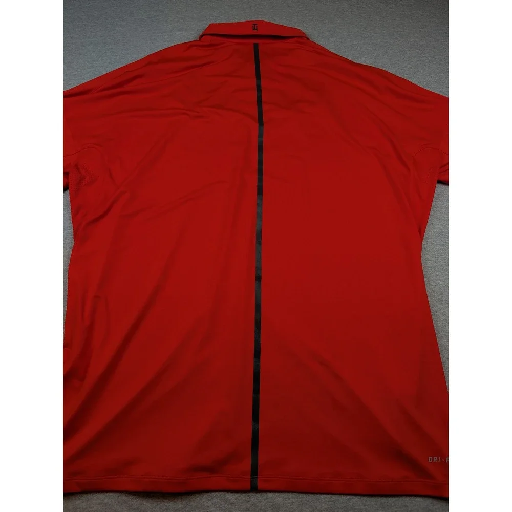 Nike Tiger Woods TW Velocity Max Polo Men's XXL Red Black Golf Shirt 833163-852